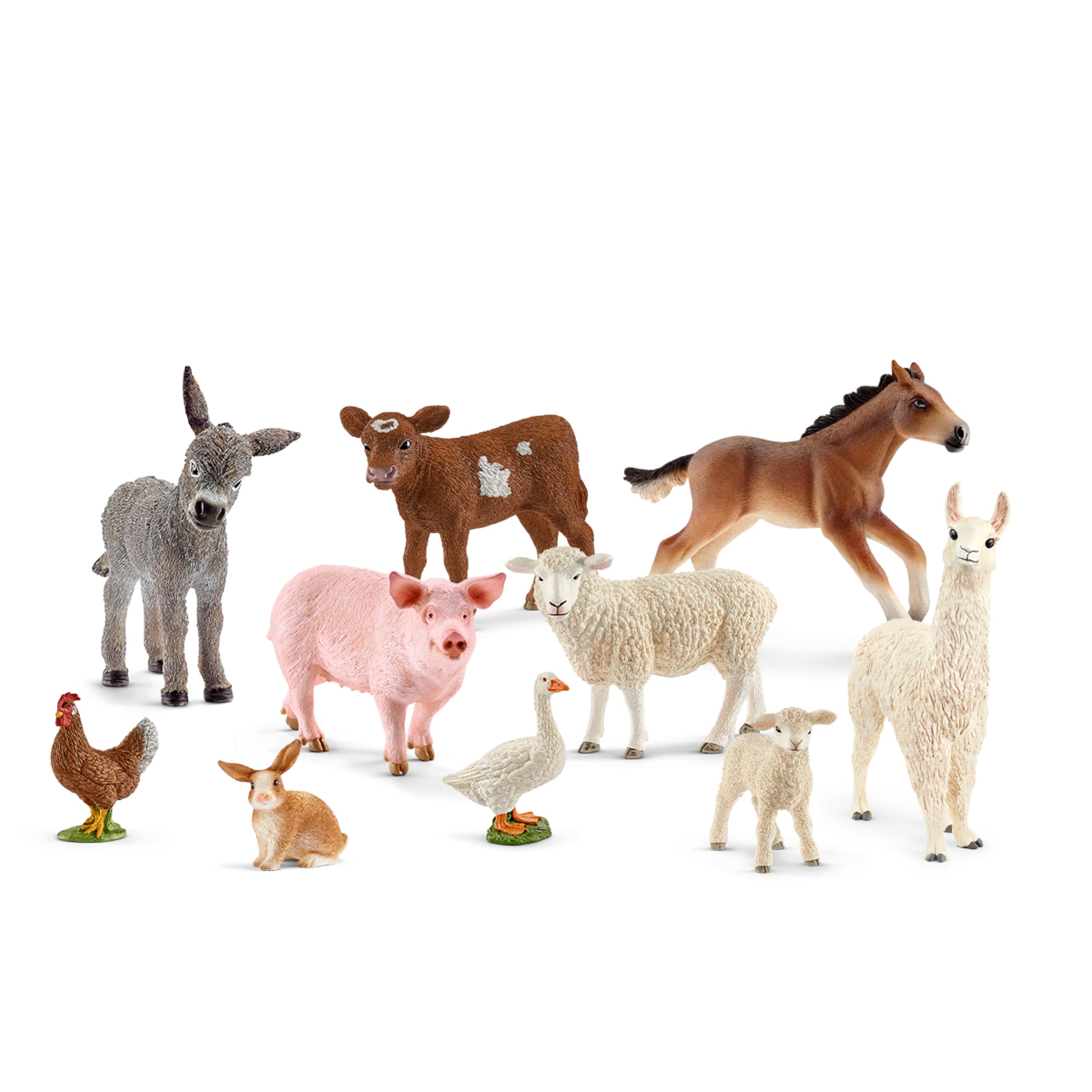 Amazon.co.jp: Schleich Farm World - 10個 農場の動物のおもちゃ